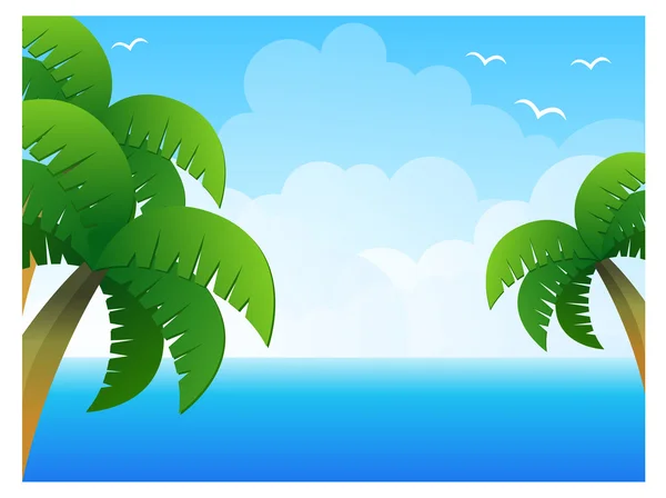 Palmeira e mar — Fotografia de Stock