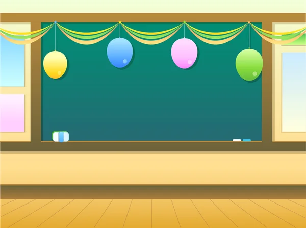 Sala de aula com balão para celebração — Fotografia de Stock