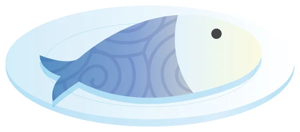 Рыба в белой тарелке — стоковое фото