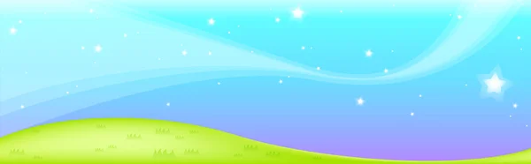 Grön gräsmatta med blå himmel — Stockfoto