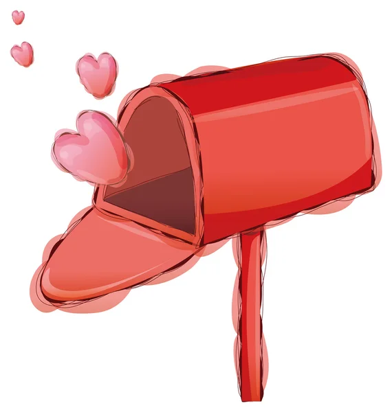 Postbox i serca — Zdjęcie stockowe