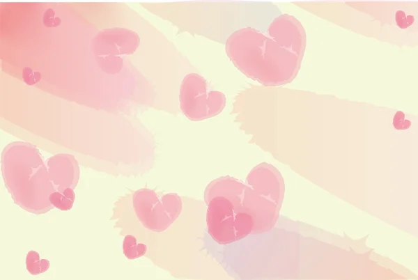 Aquarel van roze hart achtergrond — Stockfoto