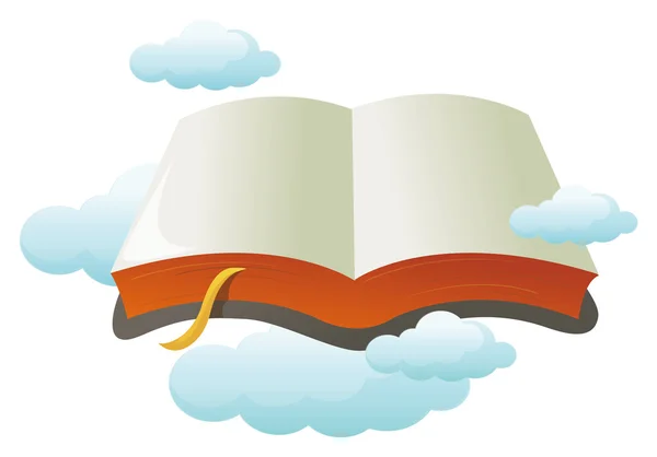 Open boek met cloud — Stockfoto