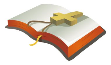 Book and crucifx clipart