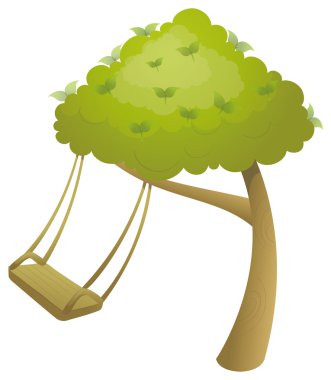 Swing and tree clipart