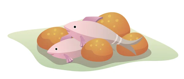 Ryby i bułeczki — Zdjęcie stockowe