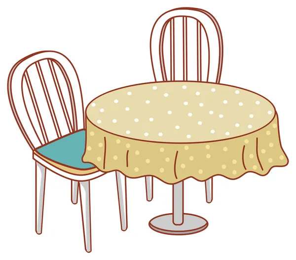 Yuvarlak masa ve sandalye — Stok fotoğraf