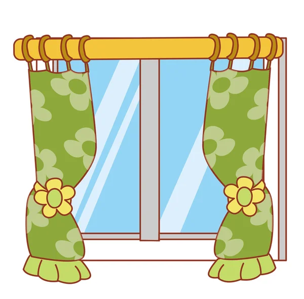 Window and curtain — Stock Photo, Image