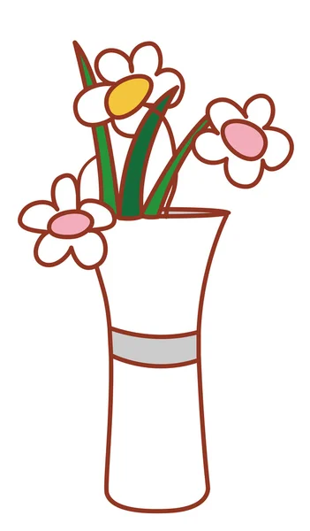 Çiçek ve vazo — Stok fotoğraf