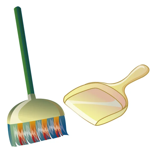 Broom and dustpan — Stock Photo, Image