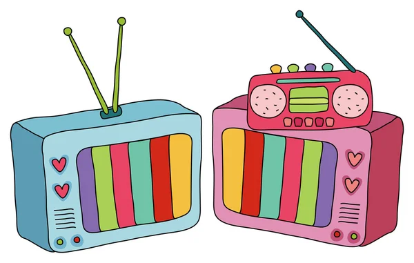 Fernseher und Radio — Stockfoto
