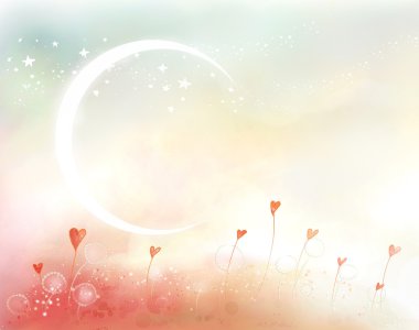 Moon and stars clipart