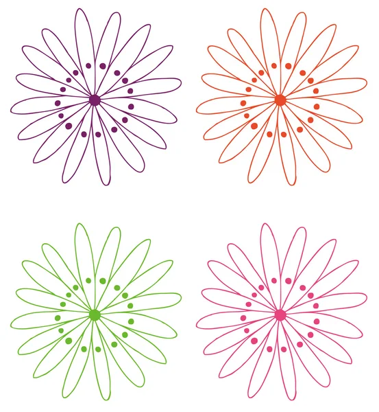 Cztery kwiaty — Zdjęcie stockowe