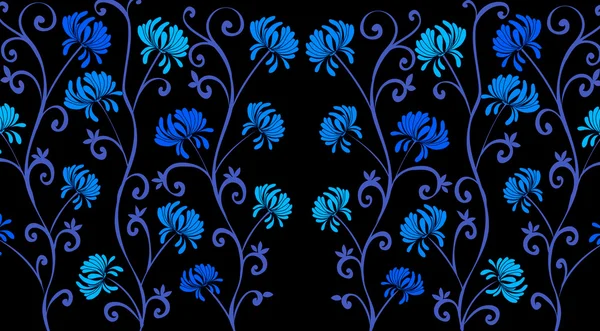 블루 데이지 꽃 패턴 — 스톡 사진