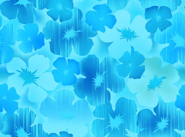 蓝色花卉图案背景 — 图库照片