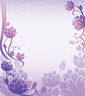 Purple lotus flower pattern clipart