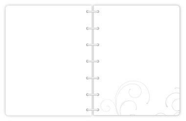 Notebook with gray flower pattern clipart