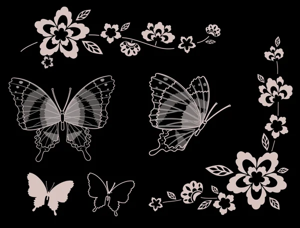 Bloem en vlinder — Stockfoto
