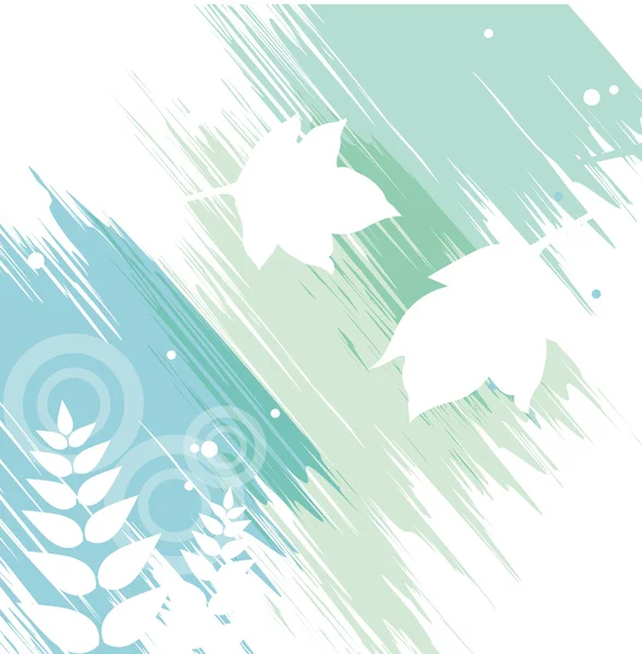 Белые листья на акварельном фоне — стоковое фото