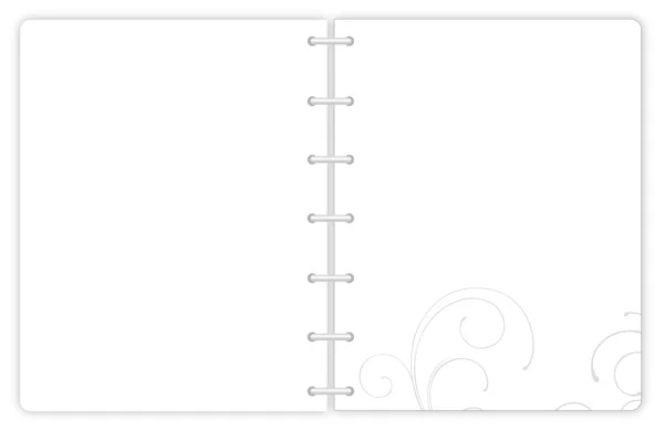 Caderno com padrão de flor cinza — Fotografia de Stock