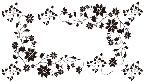 Black flower pattern — Stock Photo, Image
