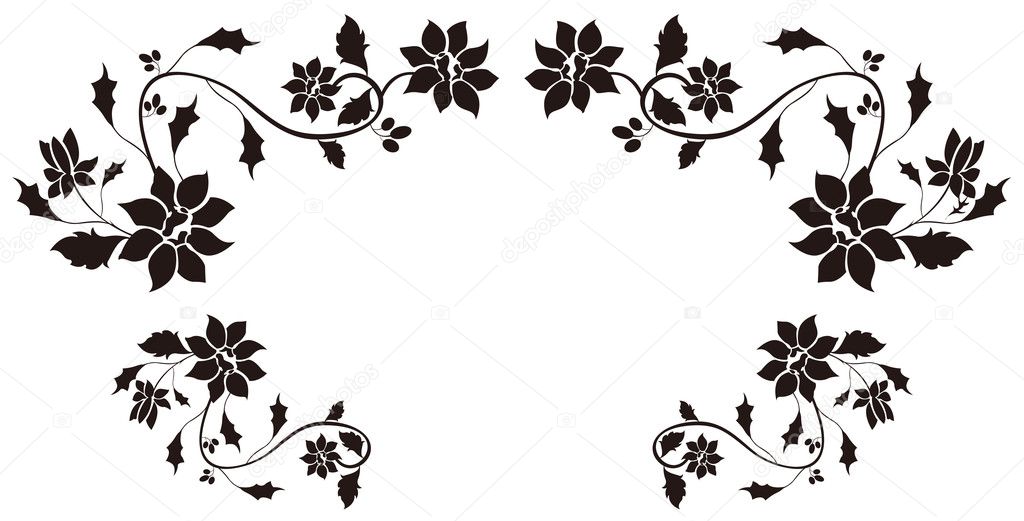 Black flower pattern