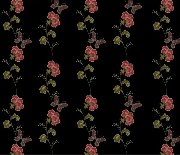 Blomma sömlös damast mönster — Stockfoto