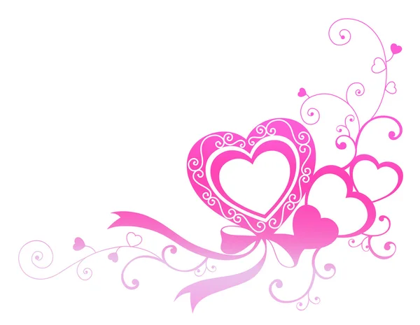 Pink heart with ribbon — Stok fotoğraf