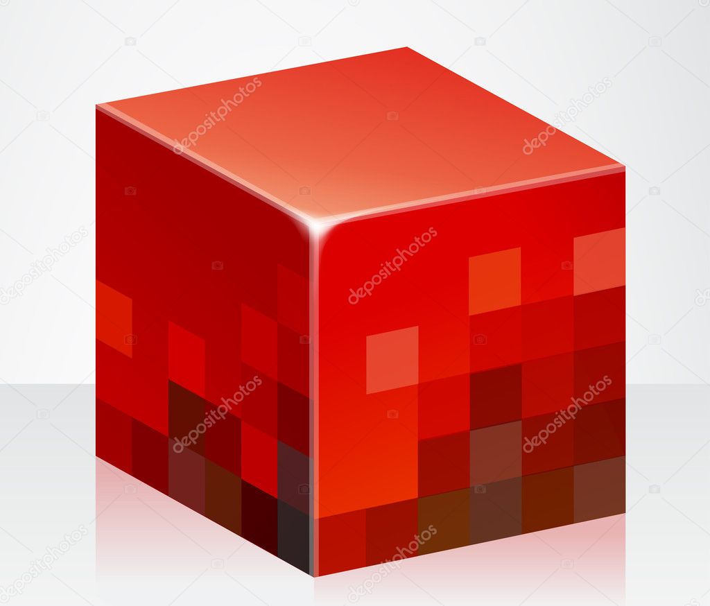 Red 3d cube
