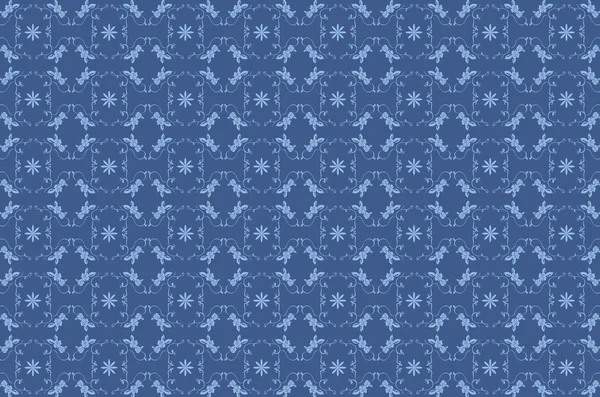 Blue seamless flower pattern — Stock Photo, Image
