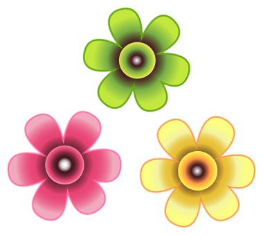 Three flowers clipart