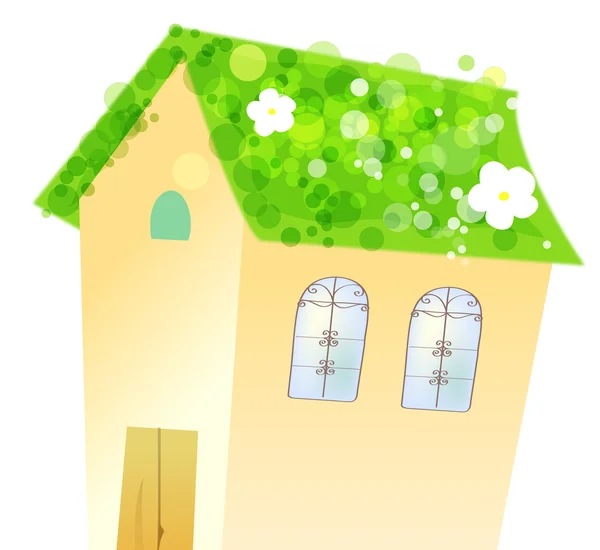 Haus und Blume — Stockfoto
