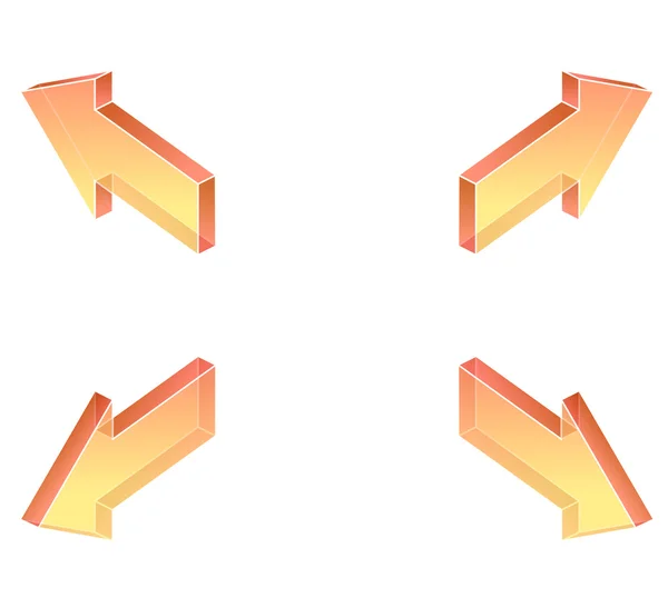 Four orange arrows — Stock Photo, Image