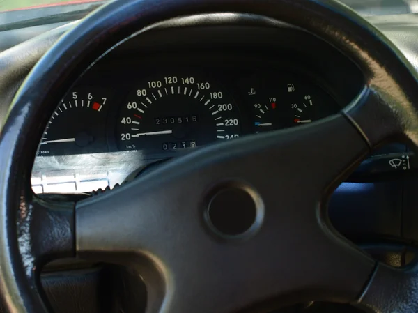Steering wheel and speedometer. — Stock Photo, Image