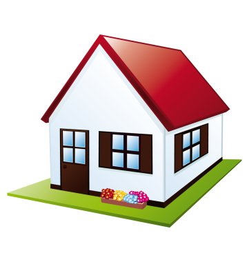 Litlle house with garden clipart