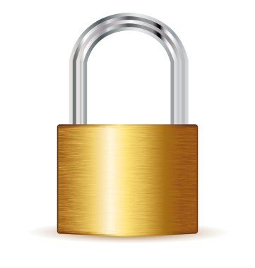 Closed padlock security concept clipart