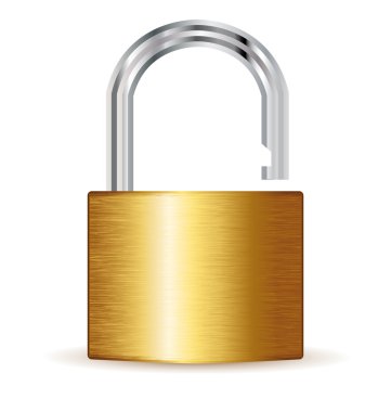 Open padlock security concept clipart