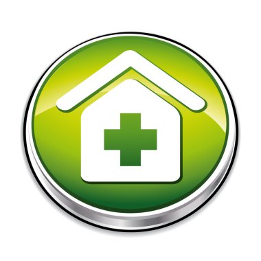 Green health recovery button clipart