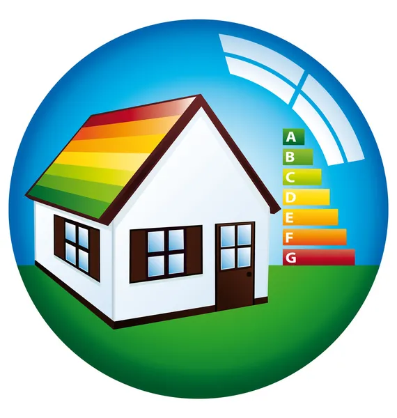 Kis ház energetikai classificati — Stock Vector