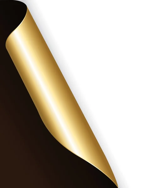 Kahverengi kağıt altın curl — Stok Vektör