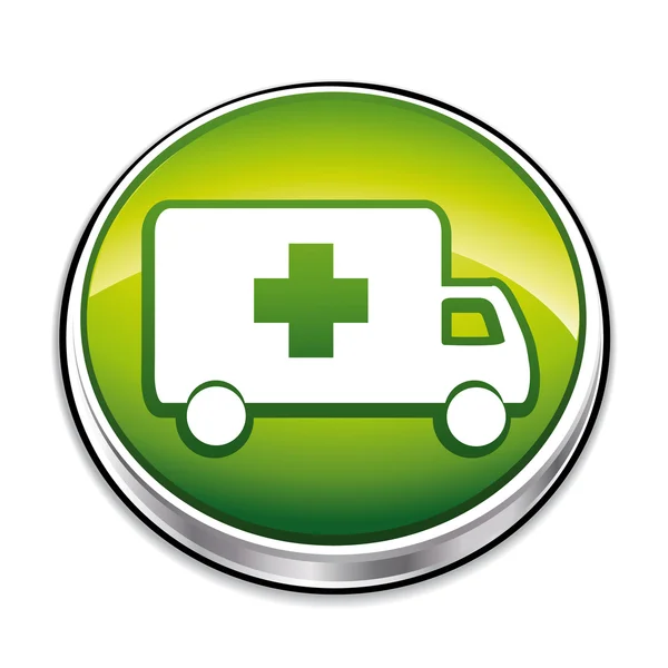 Pulsante verde ambulanza — Vettoriale Stock