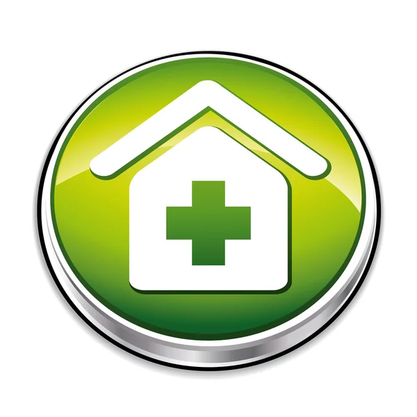 Green health recovery button — Stock Vector