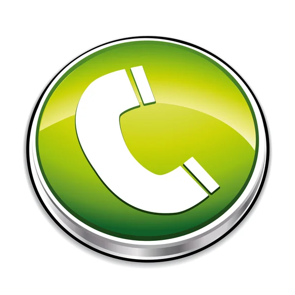 Bouton de téléphone vert . — Image vectorielle
