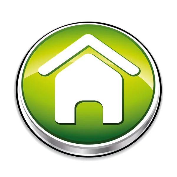 Bouton maison vert . — Image vectorielle