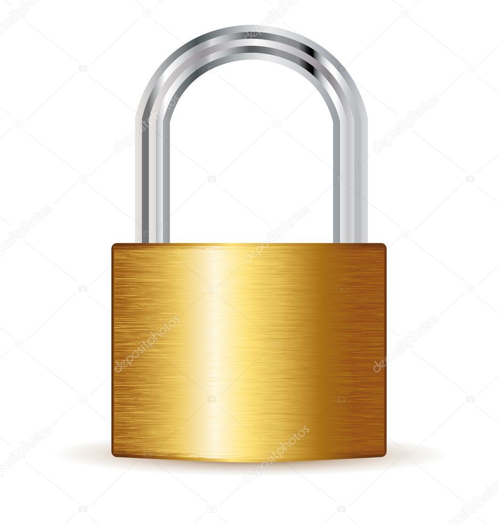 Closed padlock security concept