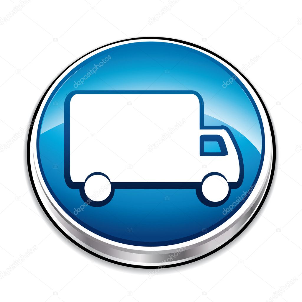 Blue delivery concept icon.