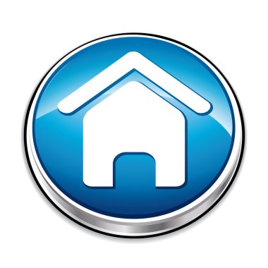 Blue house 3d icon clipart