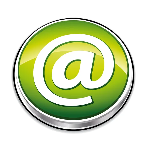 3d зелена кнопка пошти — стоковий вектор
