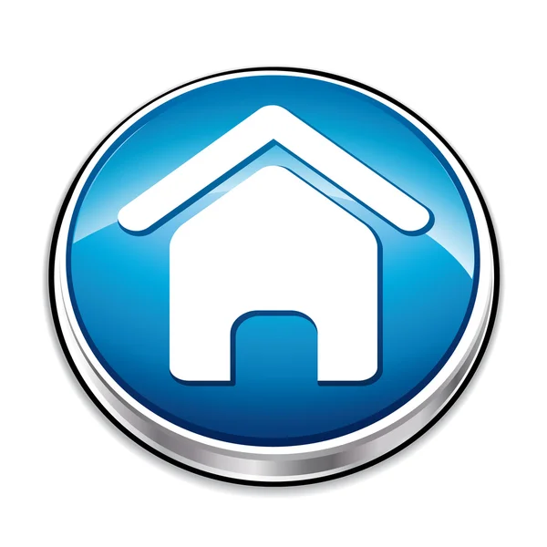 Casa azul icono 3d — Vector de stock
