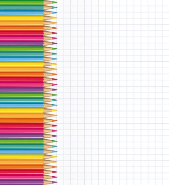 Color pencils on a papernote. clipart